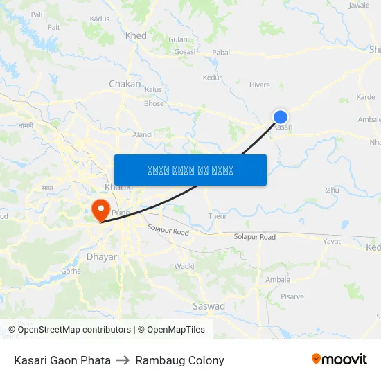 कसरी गांव फाटा to रामबाग कॉलोनी map