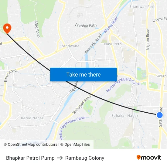 भापकर पेट्रोल पंप to रामबाग कॉलोनी map