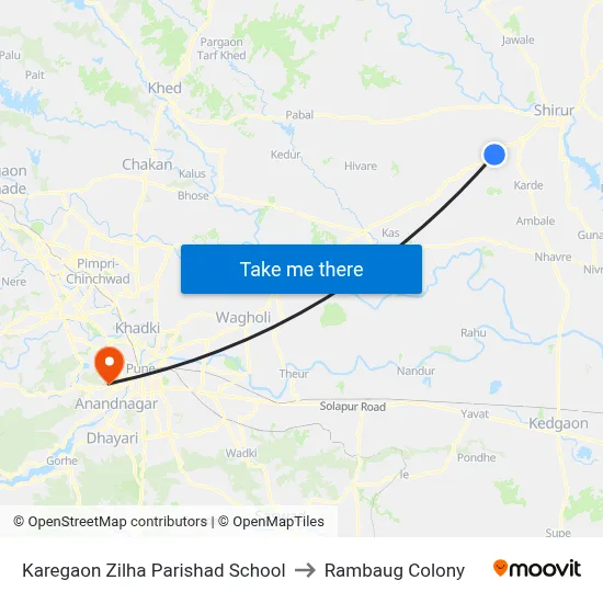 Karegaon Zilha Parishad School to रामबाग कॉलोनी map
