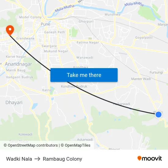 वाडकी नाला to रामबाग कॉलोनी map