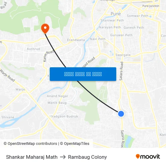 शंकर महाराज मठ to रामबाग कॉलोनी map