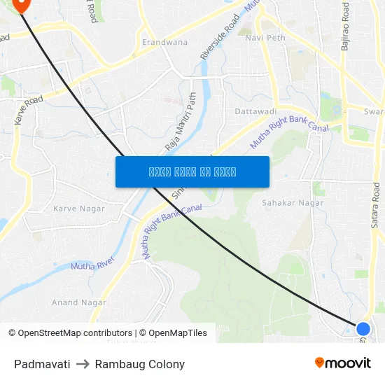 पद्मावती to रामबाग कॉलोनी map