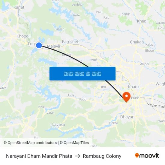 नारायणी धाम मंदिर फाटा to रामबाग कॉलोनी map