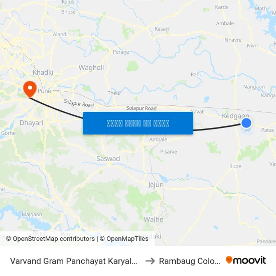 वरवंड ग्राम पंचायत कार्यालय to रामबाग कॉलोनी map