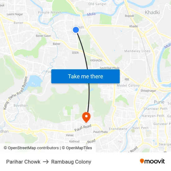परिहार चौक to रामबाग कॉलोनी map