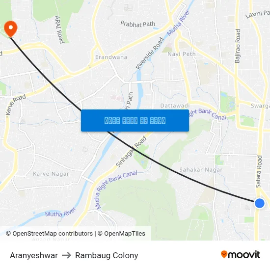 अरण्येश्वर to रामबाग कॉलोनी map