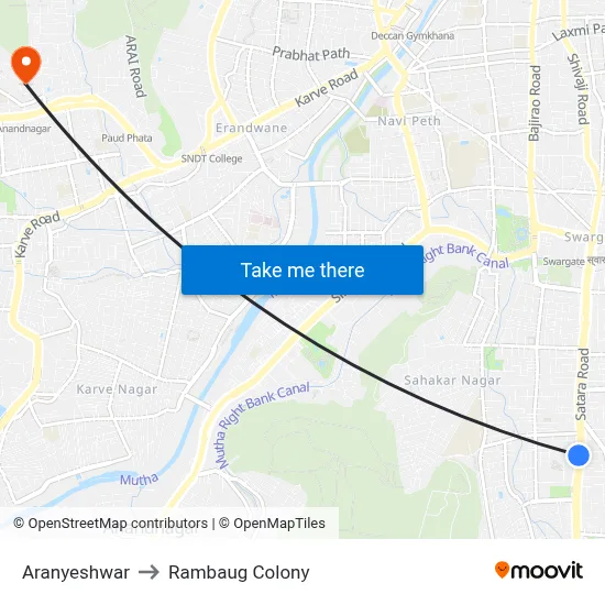 अरण्येश्वर to रामबाग कॉलोनी map