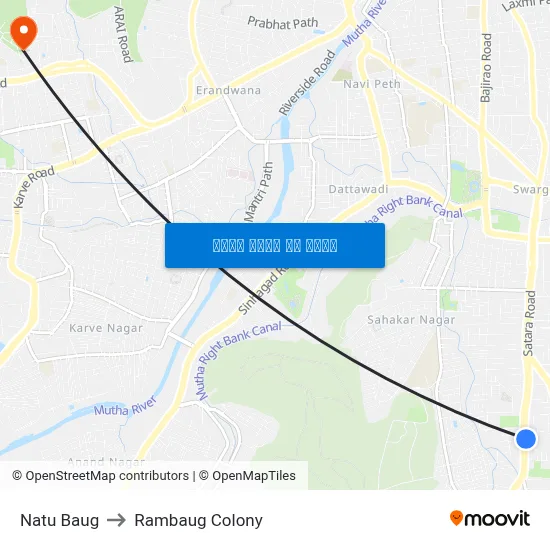 Natu Baug to Rambaug Colony map