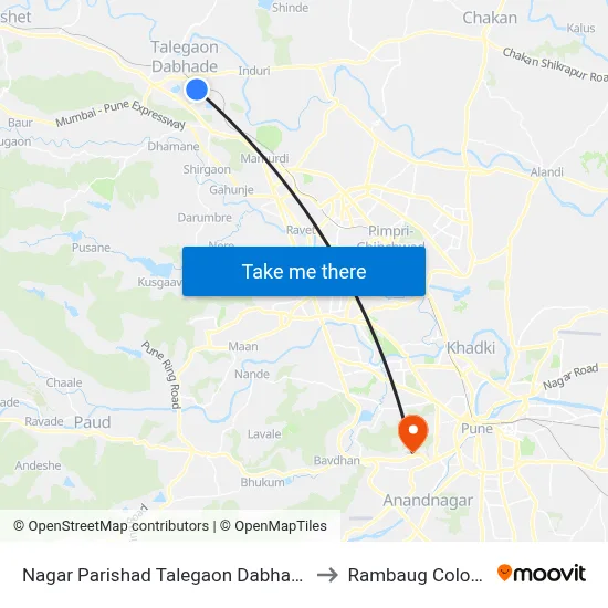 नगर परिषद तळेगाव दाभाडे to रामबाग कॉलोनी map