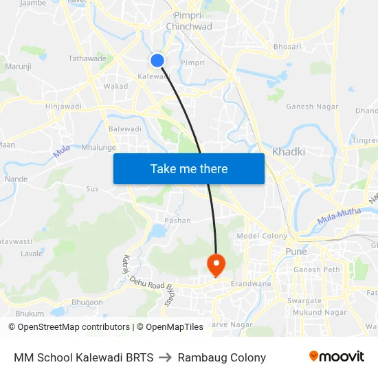 MM School Kalewadi BRTS to रामबाग कॉलोनी map