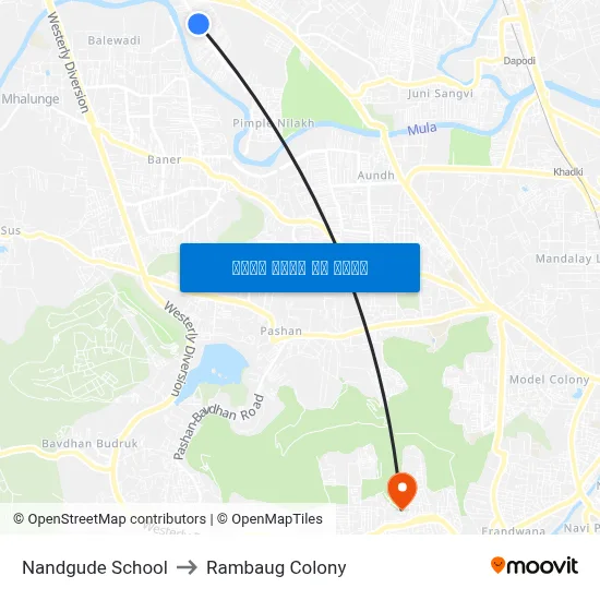 नांदगुडे स्कूल to रामबाग कॉलोनी map