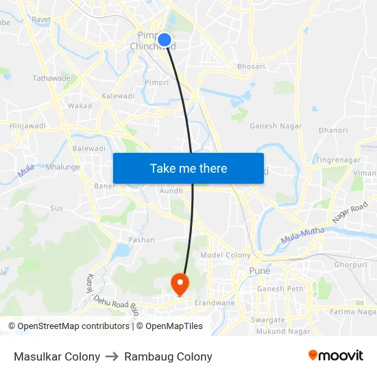 मसुलकर कॉलोनी to रामबाग कॉलोनी map