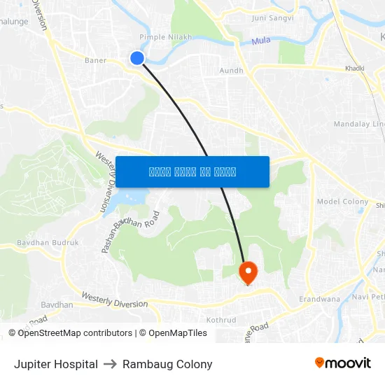 जुपिटर अस्पताल to रामबाग कॉलोनी map