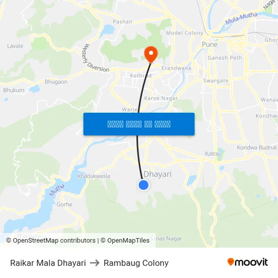रायकर माळा धायरी to रामबाग कॉलोनी map