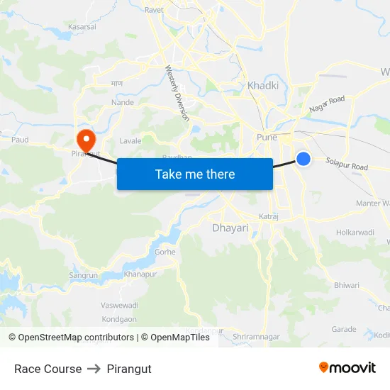 रेस कोर्स to पिरंगुत map