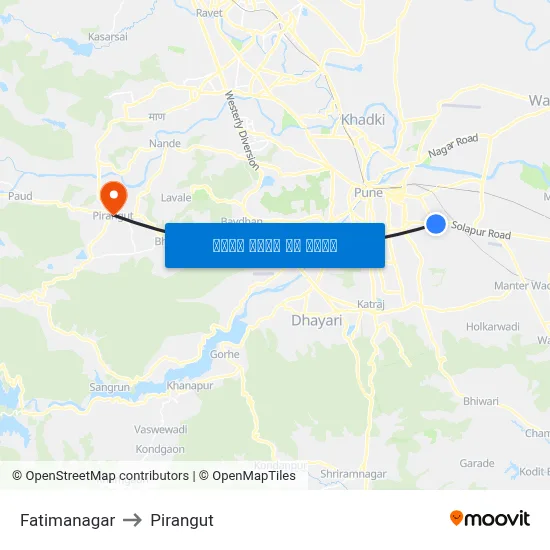 फातिमानगर to पिरंगुत map