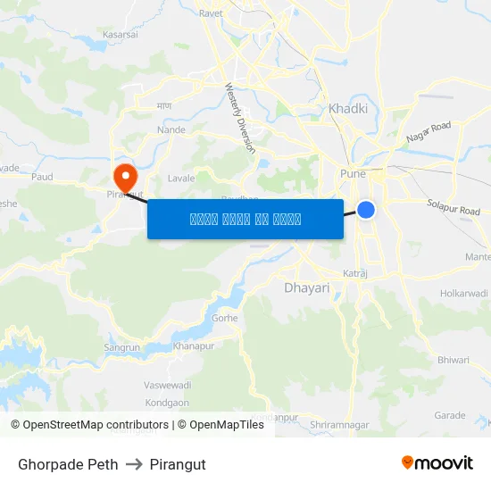 Ghorpade Peth to Pirangut map