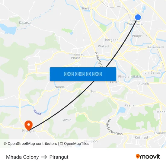 म्हाडा कॉलोनी to पिरंगुत map