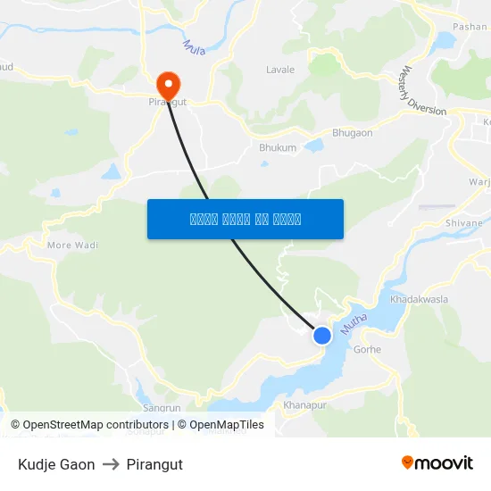 कुडजे गाँव to पिरंगुत map