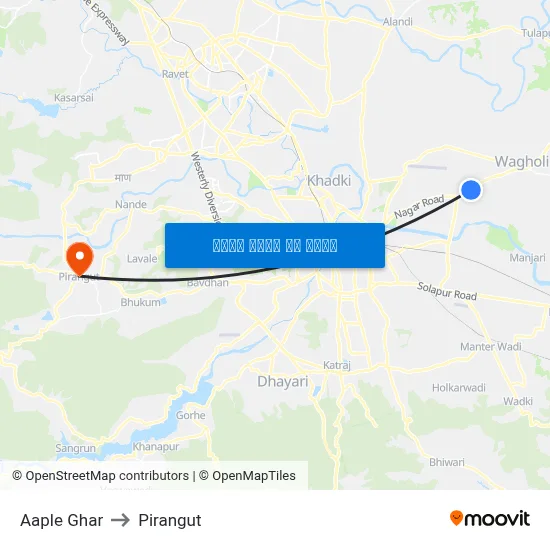 आप्ले घर to पिरंगुत map