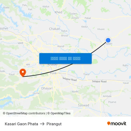 कसरी गांव फाटा to पिरंगुत map