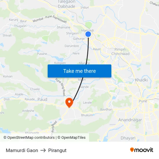 मामुर्डी गांव to पिरंगुत map