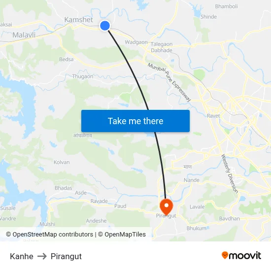 कन्हे to पिरंगुत map