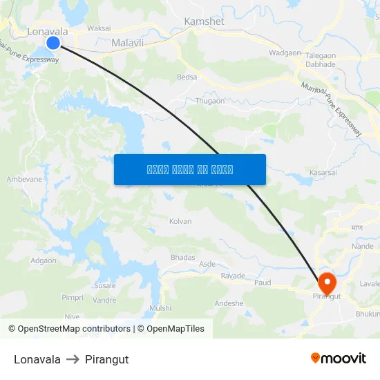 लोणावला to पिरंगुत map