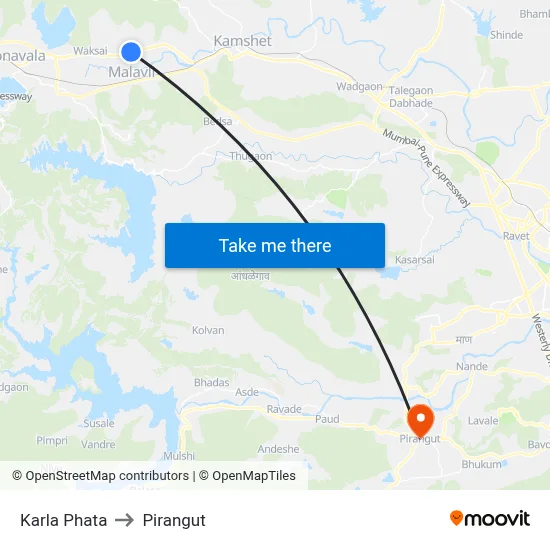 कर्ला फाटा to पिरंगुत map