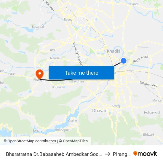 भारतरत्न डॉ.बाबासाहेब आंबेडकर सोसायटी to पिरंगुत map