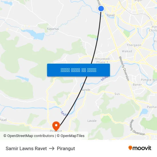 समीर लॉन्स रावेत to पिरंगुत map