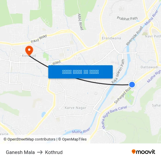 गणेश माला to कोथरुड map