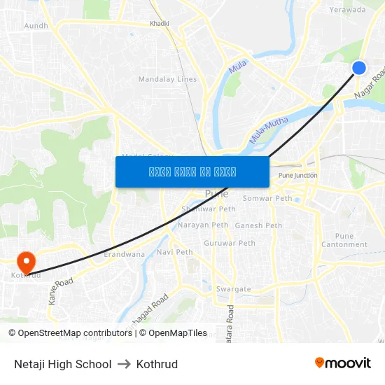 Netaji High School to Kothrud map