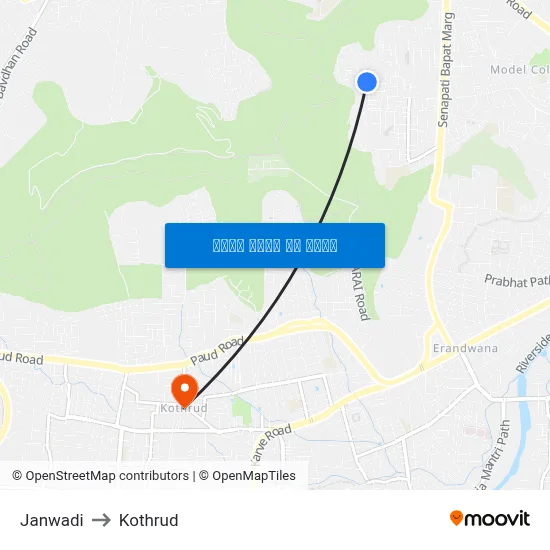 जनवादी to कोथरुड map