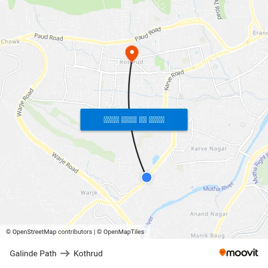 Galinde Path to Kothrud map