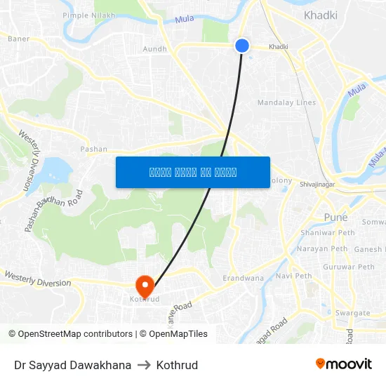 डॉ. सय्यद दवाखाना to कोथरुड map