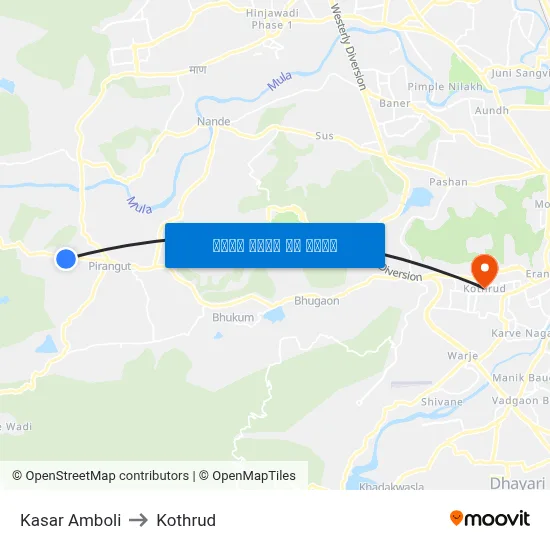 कसर अंबोली to कोथरुड map