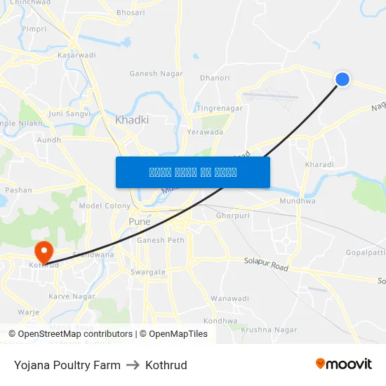 योजना पोल्ट्री फार्म to कोथरुड map