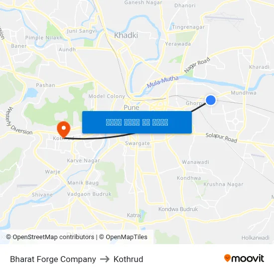 भारत फोर्ज कंपनी to कोथरुड map