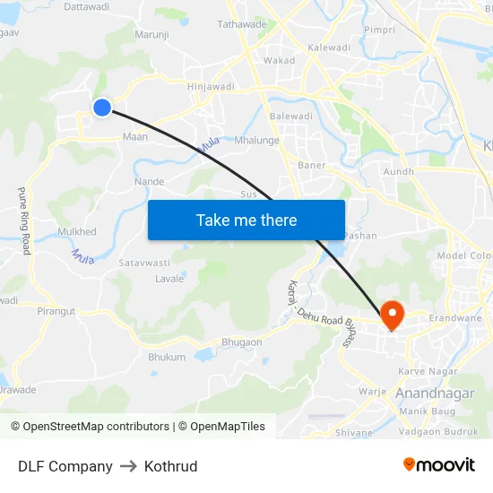 डीएलएफ कंपनी to कोथरुड map