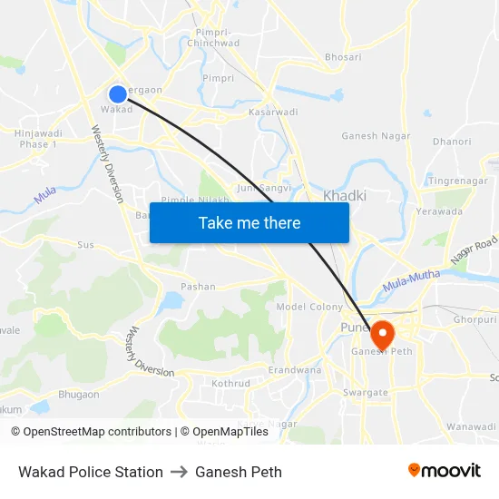 Wakad Police Station to Ganesh Peth map
