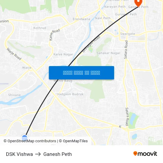 डीएसके विश्व to गणेश पेठ map