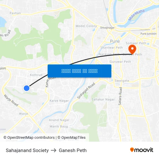 सहजानंद सोसायटी to गणेश पेठ map