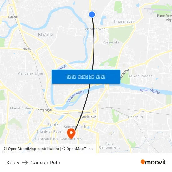 कलास to गणेश पेठ map