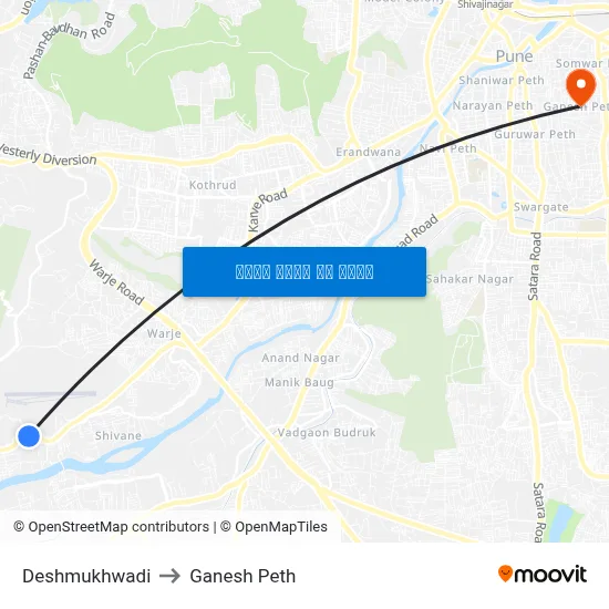 देशमुखवाड़ी to गणेश पेठ map