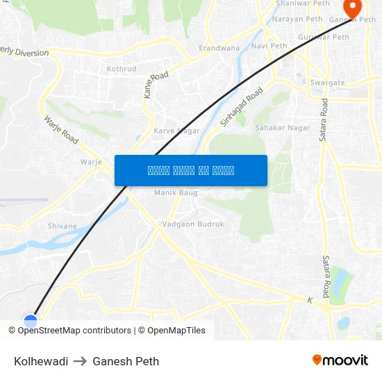 कोल्हेवाड़ी to गणेश पेठ map