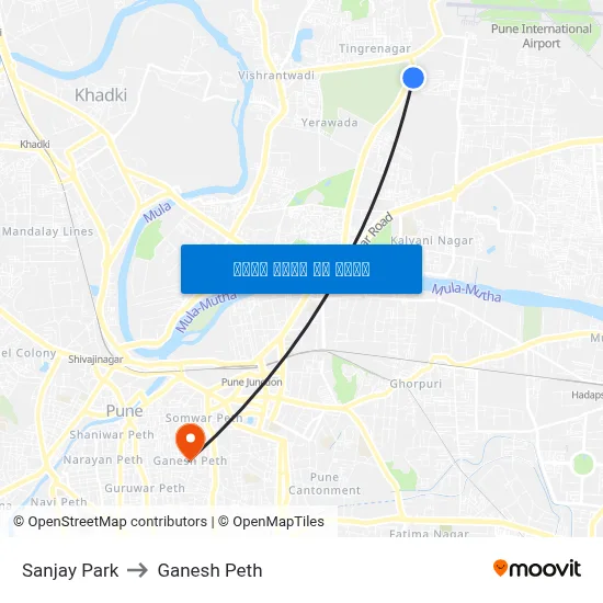संजय पार्क to गणेश पेठ map