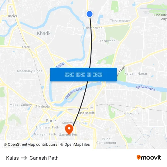 Kalas to Ganesh Peth map