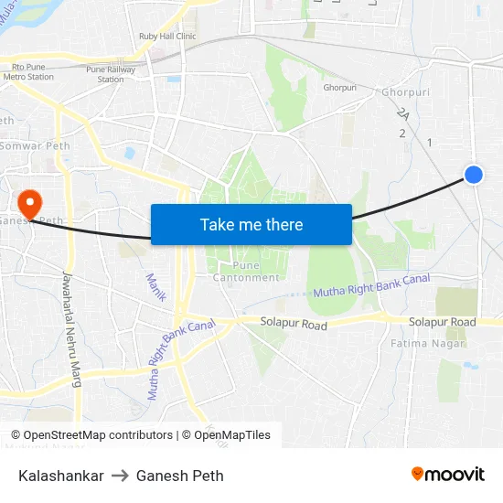 कलाशंकर to गणेश पेठ map