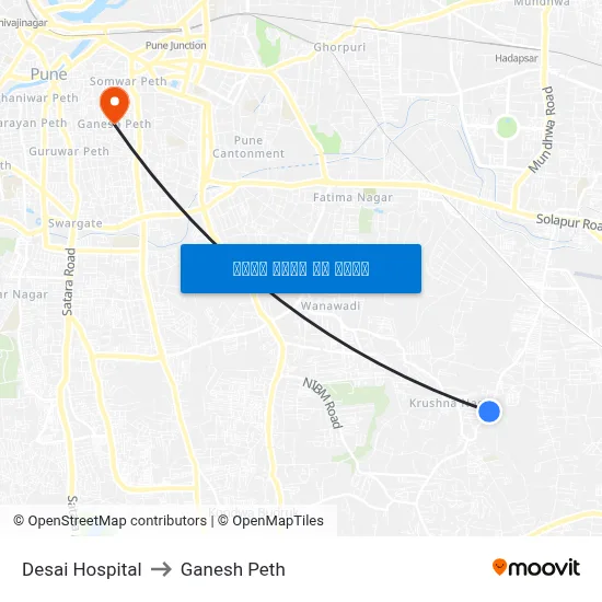 देसाई अस्पताल to गणेश पेठ map